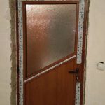 Врата алуминиева, златен дъб с остъкление